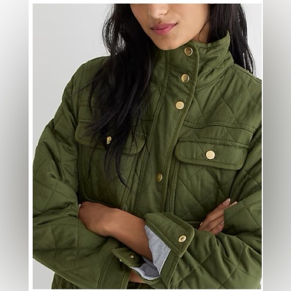 Jcrew Downtown Field Jacket, Green, X-Small, NWT - Picture 3 of 5